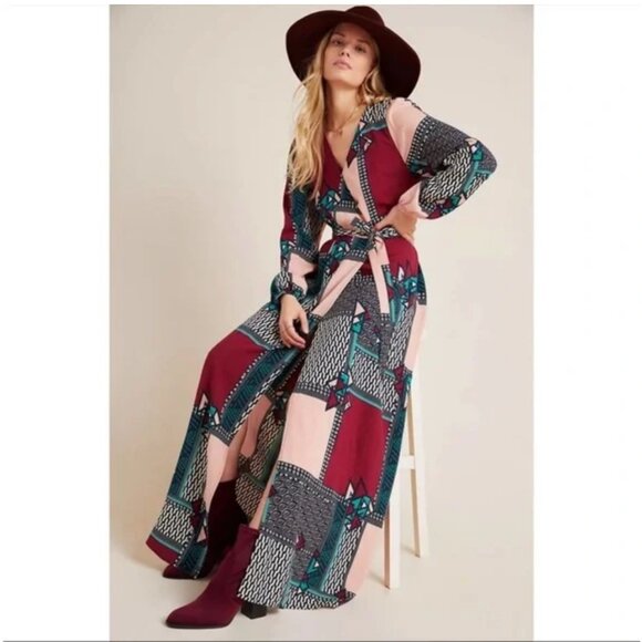 Anthropologie Dresses & Skirts - NWT Anthropologie Porridge Virginia Wrap Patchwork Print Maxi in Women's Large